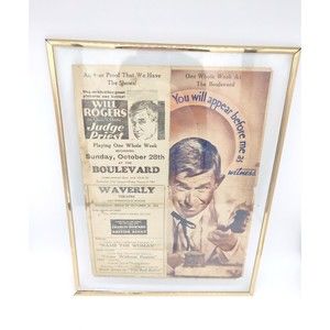 Judge Priest Will Rogers Vintage Movie Poster 1934 1930s Double Sided  Framed